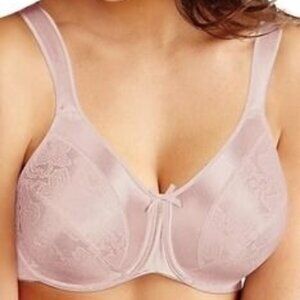 Bali Satin Tracings Full Figure Minimizer Bra in Rosewood Pink Size 40D